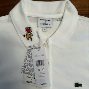 Lacoste Women’s Limited Edition Keith Haring x Lacoste Polo - White US 10 NWT